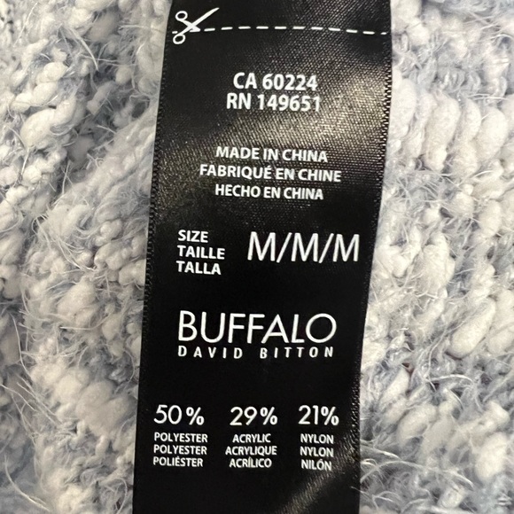 Buffalo David Bitton blue/white ultra fluffy eyelash sweater - Picture 9 of 12